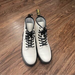 Dr. Martens White Leather Men's Boots